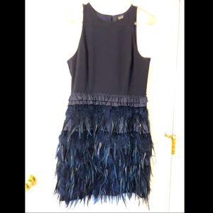 Navy blue feather party dress